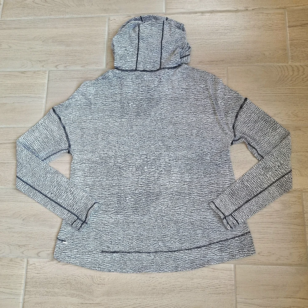 Lululemon Squad Goals Hoodie Lightweight White Gray Pullover Shirt Size 10
